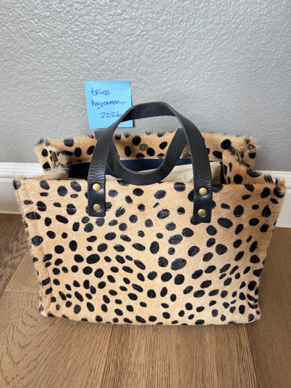 Parker thatch leopard hair small Mimi bag